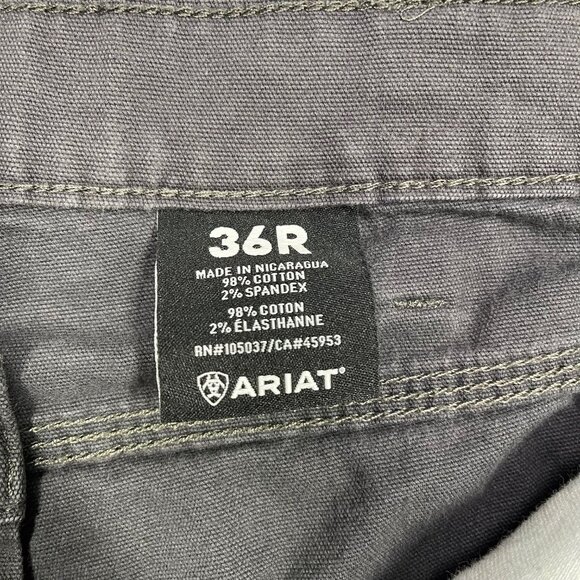 Ariat Rebar M4 Low Rise Work Shorts‎ 36R Gray Cotton Blend Built To Last - Picture 3 of 8
